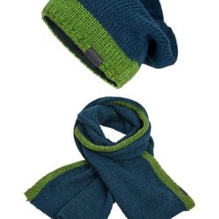 Blitzangebot ???? Outdoor & Sport Elkline Set: Strickschal Wrapped Mit Beanie Hat Up In Petrol - Jade Günstig Kaufen ????